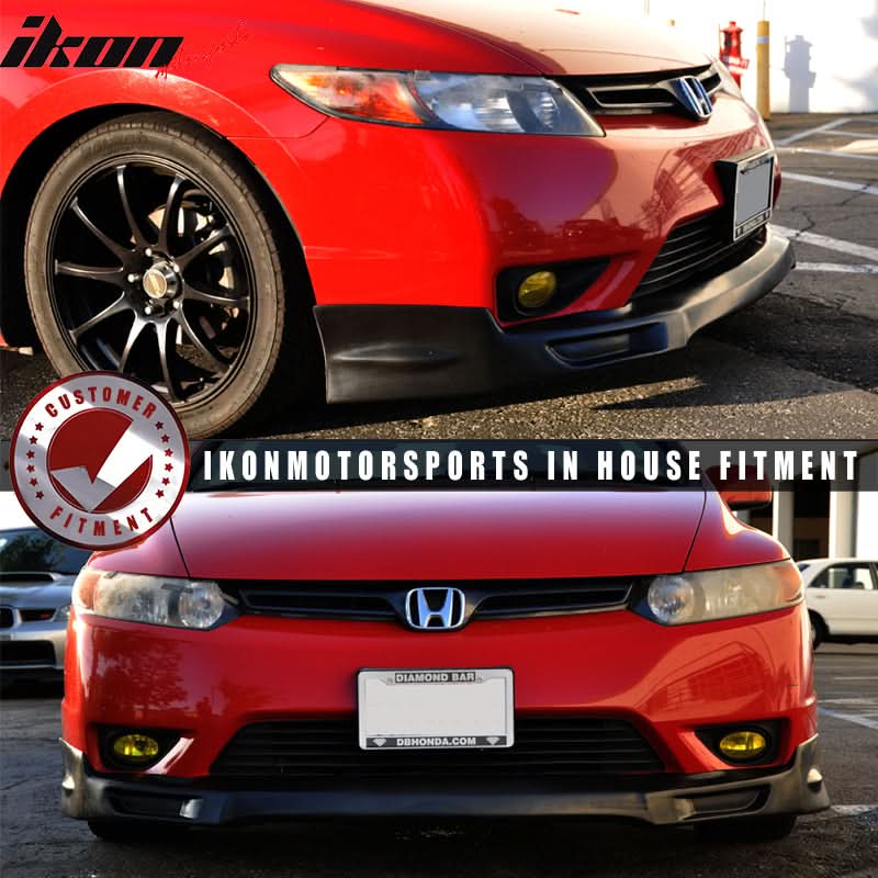 2006-2008 Honda Civic 2Dr Coupe Mugen Style Front Bumper Lip PU - Image 2