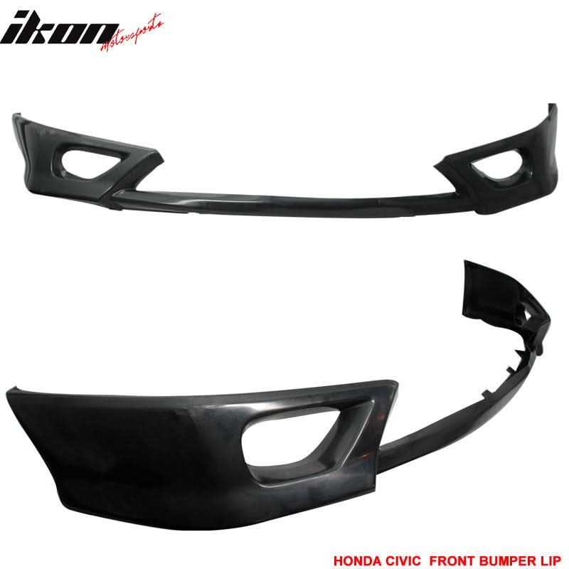 2006-2008 Honda Civic Coupe Front Lip HF-P Style Unpainted Lip Splitte - Image 2