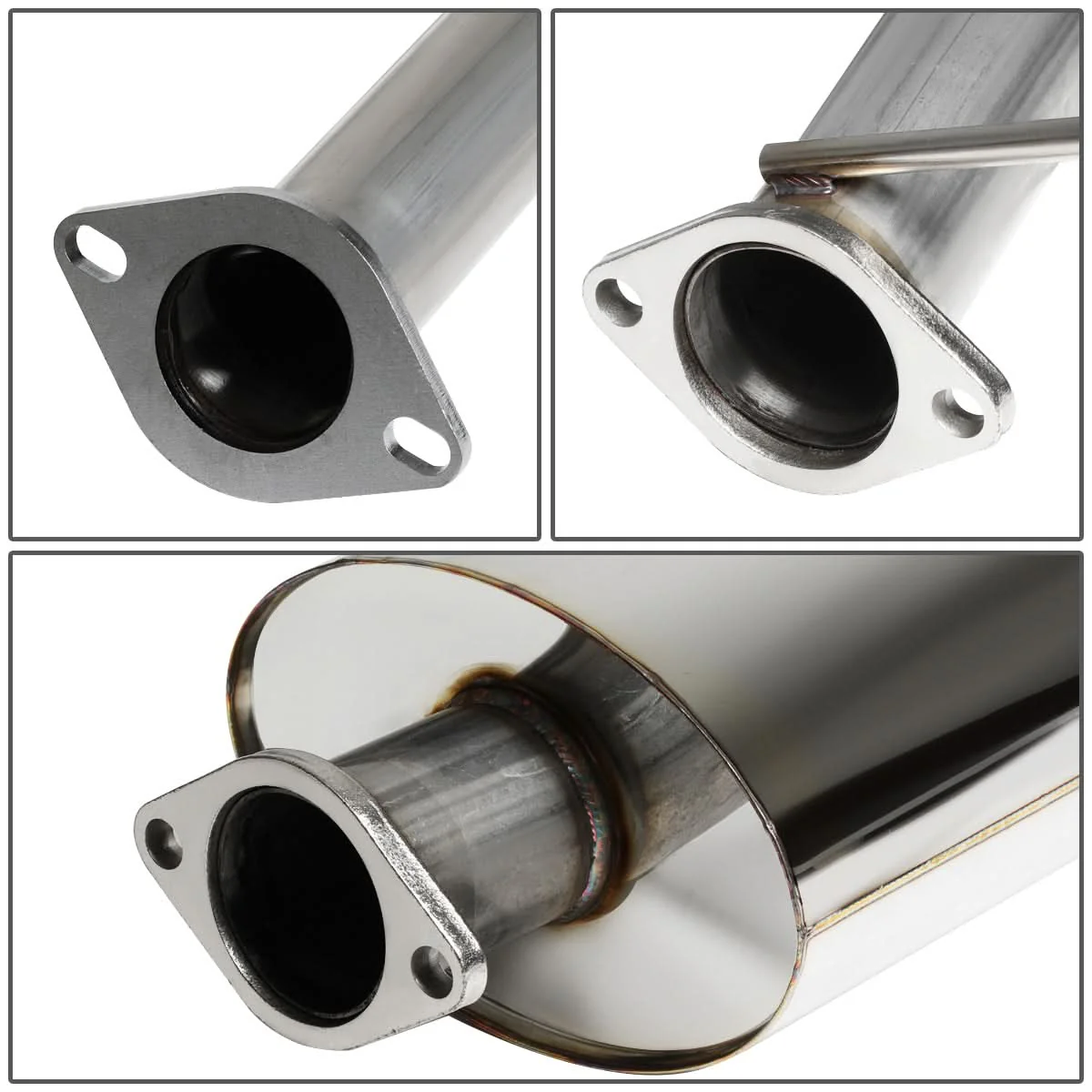 2006-2009 Mitsubishi Eclipse V6 Single Tip Catback Exhaust Stainless Steel - Image 5