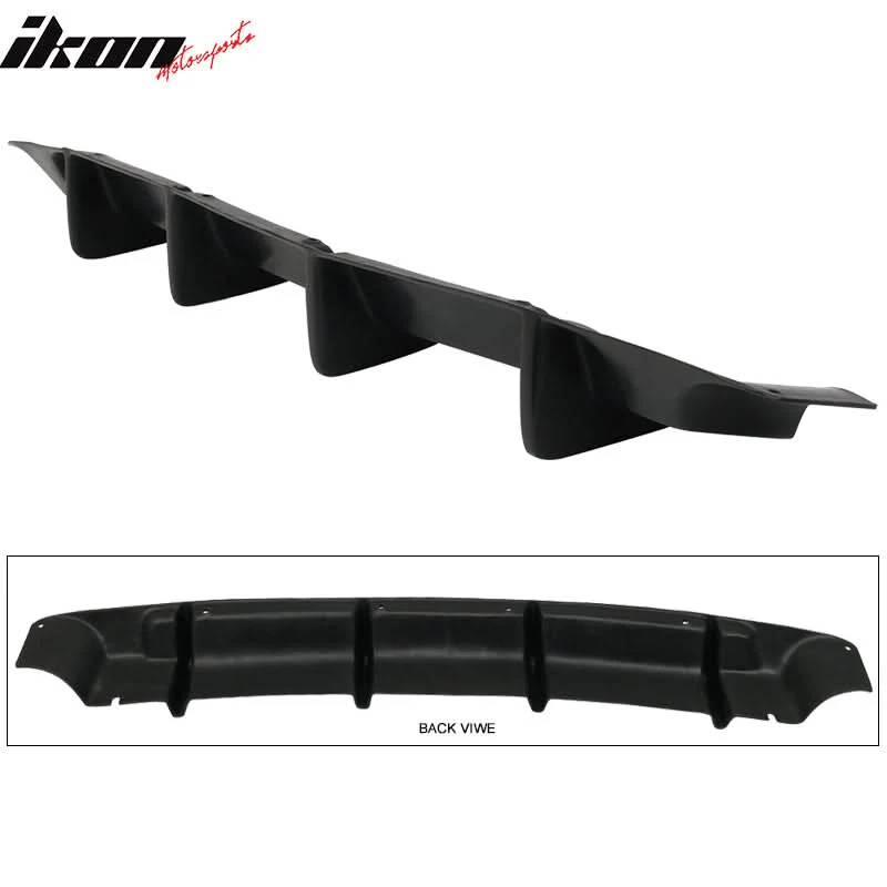 2006-2010 Dodge Charger 4 Fin Unpainted Black Rear Bumper Diffuser PU - Image 3