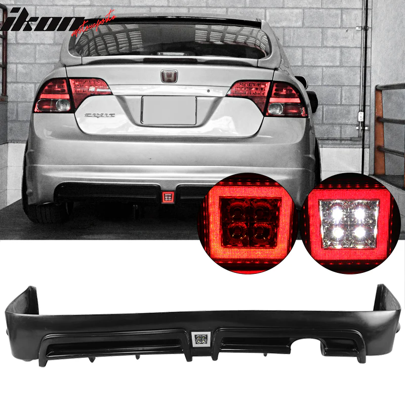 2006-2011 Honda Civic MUG RR Front Bumper Rear Lip With 3rd Light - Image 4