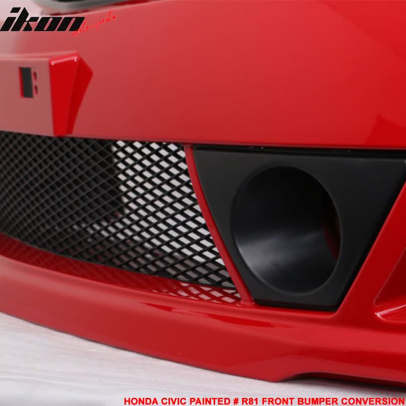 2006-2011 Honda Civic Mugen RR Style Paint Milano Red PP Front Bumper - Image 5