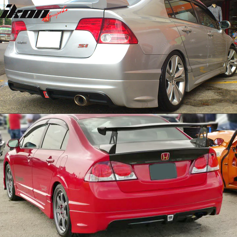 2006-2011 Honda Civic Sedan Rear Lip Spoiler PP LED 3RD Brake Lamp - Image 5