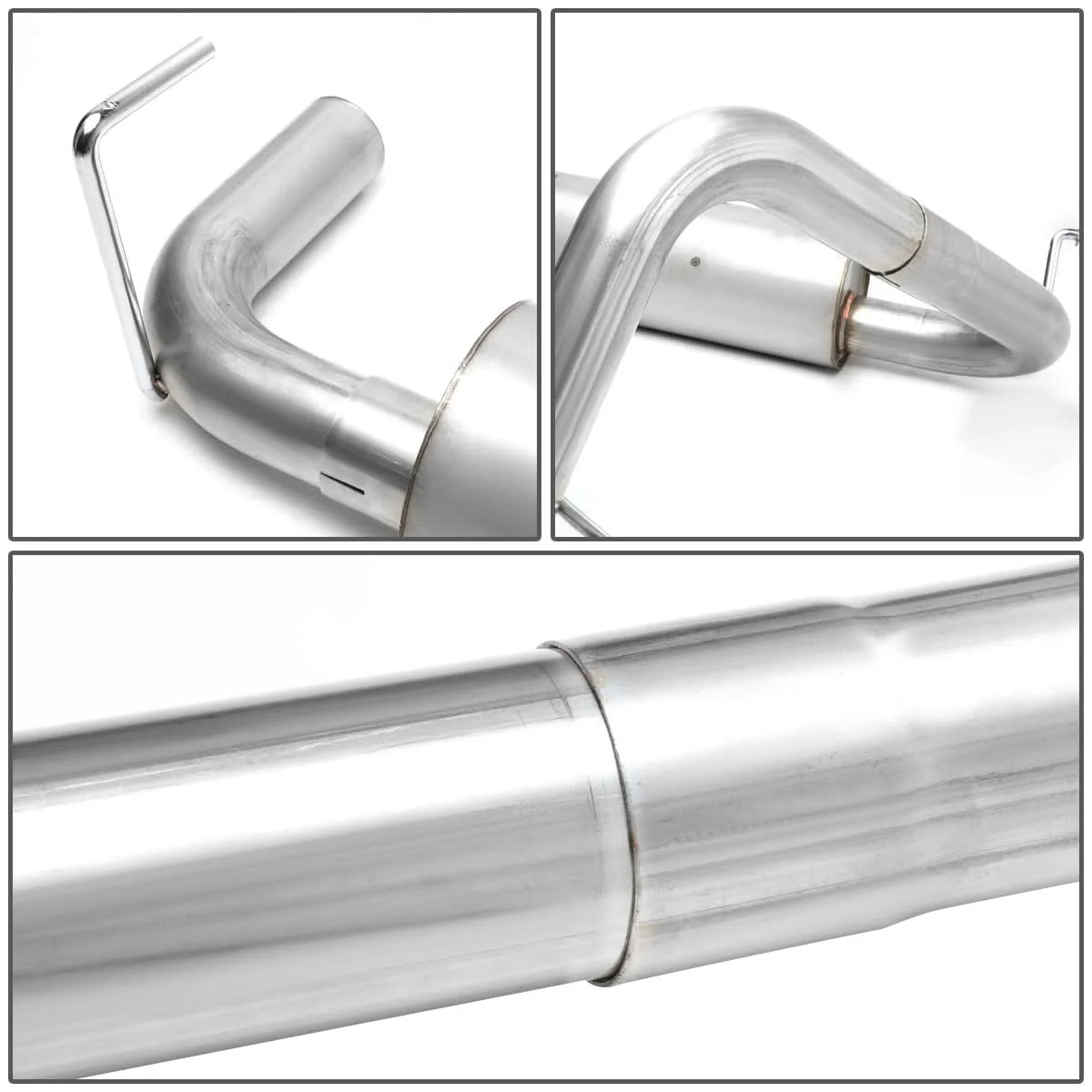 2007-2011 Jeep Wrangler Single Tip Catback Exhaust System Stainless Steel - Image 5