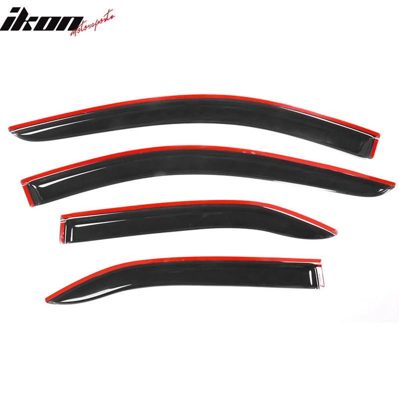 2007-2011 Toyota Camry Acrylic 4PC Window Visors Tape On Rain Guard - Image 4