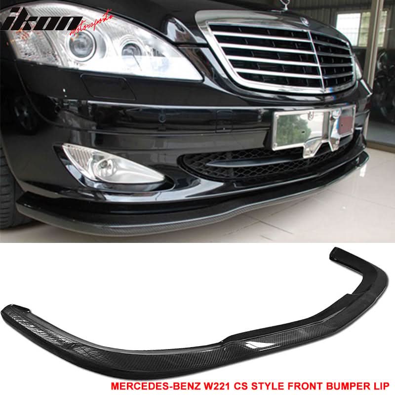2007-2013 Benz W221 S-Class CS Style Front Bumper Lip Carbon Fiber - Image 6