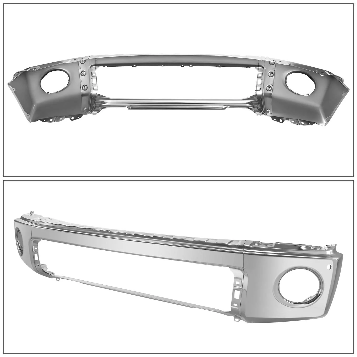 2007-2013 Toyota Tundra Front Bumper Cover w/ Sensor Holes - Steel Chrome - Image 4
