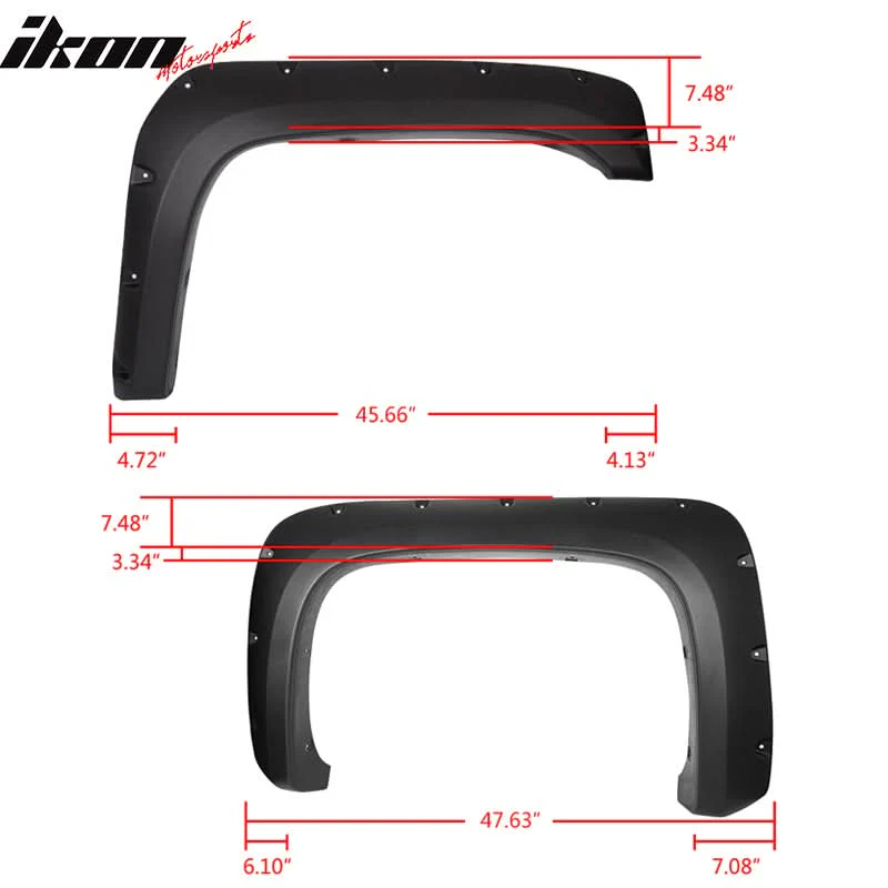 2007-2014 Chevy Silverado 1500 2500HD 3500HD 6.5 8Ft Bed Fender Flares - Image 10