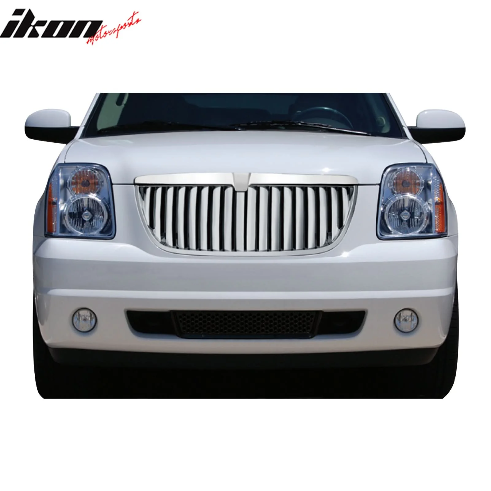 2007-2014 GMC Yukon Vertical Style Chrome Front Upper Mesh Grille ABS - Image 2