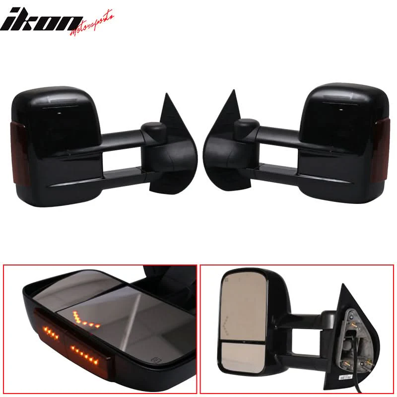 2007-2014 Silverado Sierra Tow Mirrors Power Heated Signal Light 2PC - Image 2
