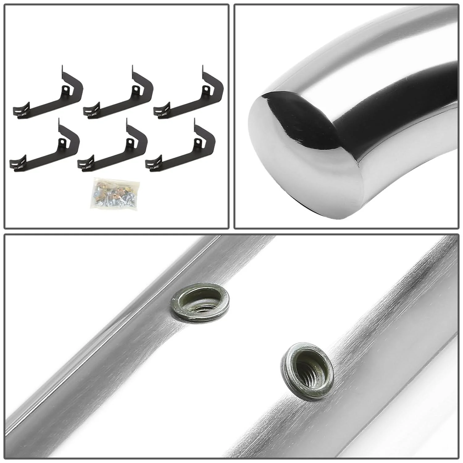 2007-2016 Chevrolet Silverado HD 3" Round Nerf Bars - Silver - Image 5