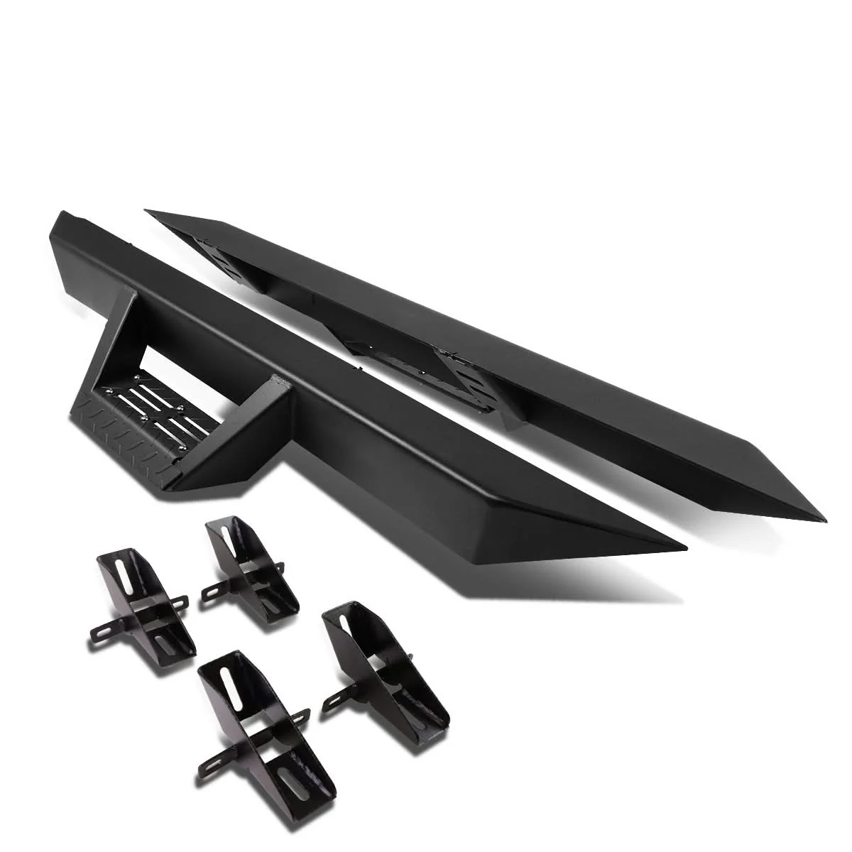 2007-2016 Jeep Wrangler 2-Door Step Down Nerf Bars - Black - Image 2