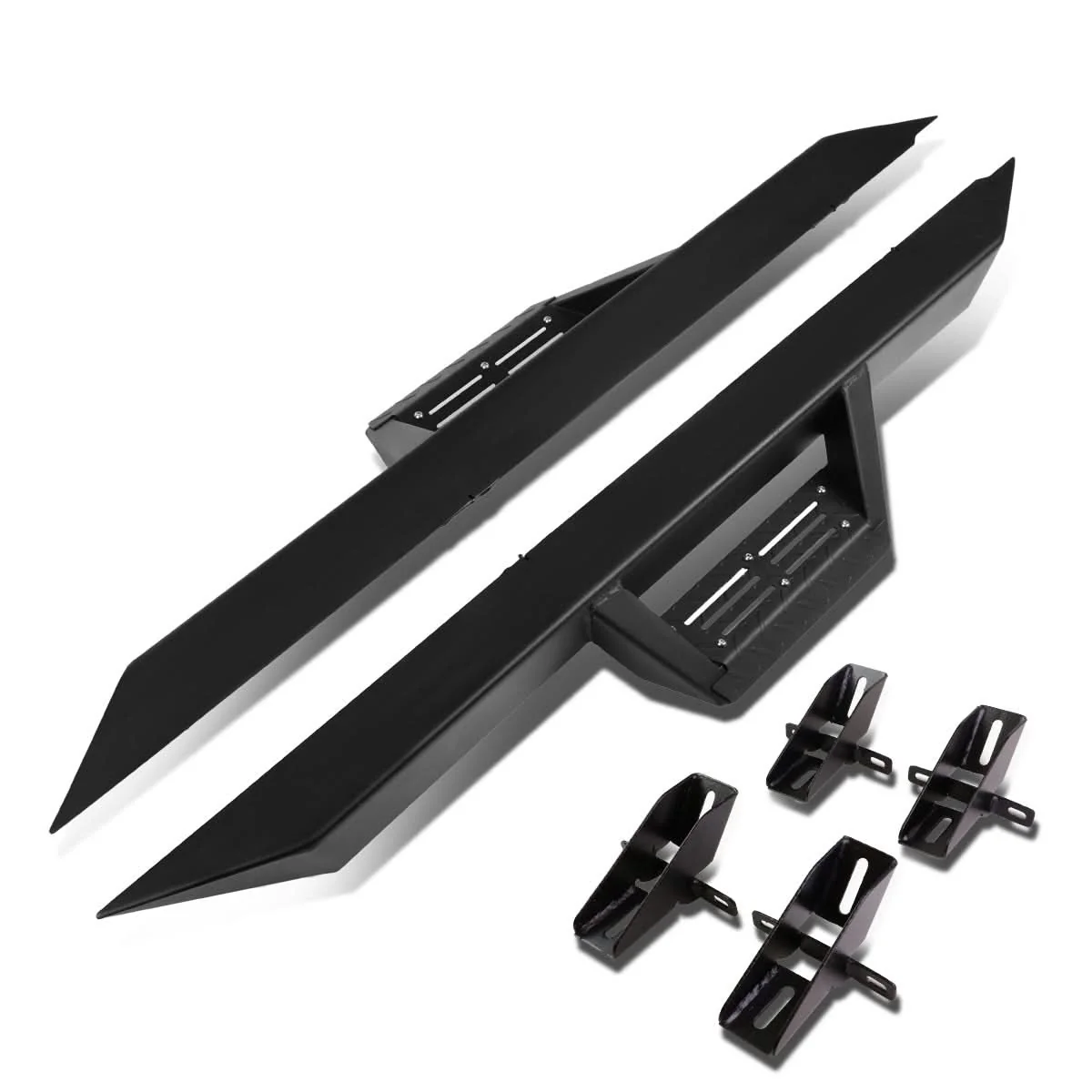 2007-2016 Jeep Wrangler 2-Door Step Down Nerf Bars - Black - Image 3