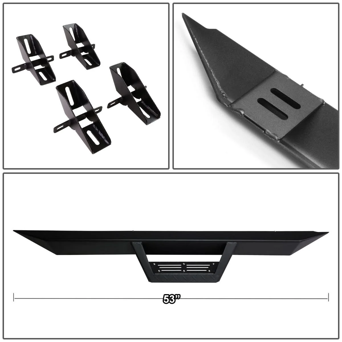 2007-2016 Jeep Wrangler 2-Door Step Down Nerf Bars - Black - Image 6