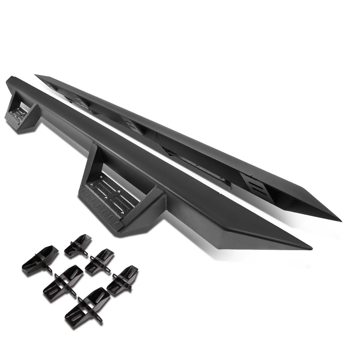 2007-2016 Jeep Wrangler 4-Door Step Down Nerf Bars - Black - Image 2