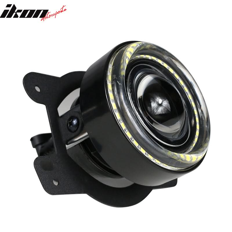 2007-2016 Jeep Wrangler LED Projector Fog Light With Halo Clear Lens - Image 6