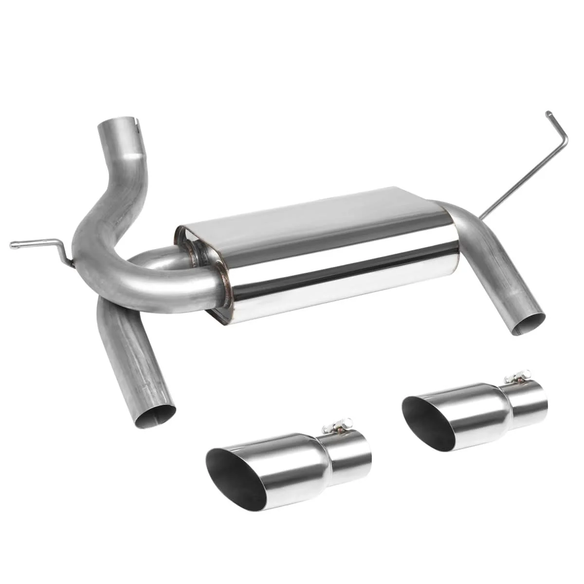 2007-2017 Jeep Wrangler Dual Single Tip Catback Exhaust Stainless Steel - Image 6