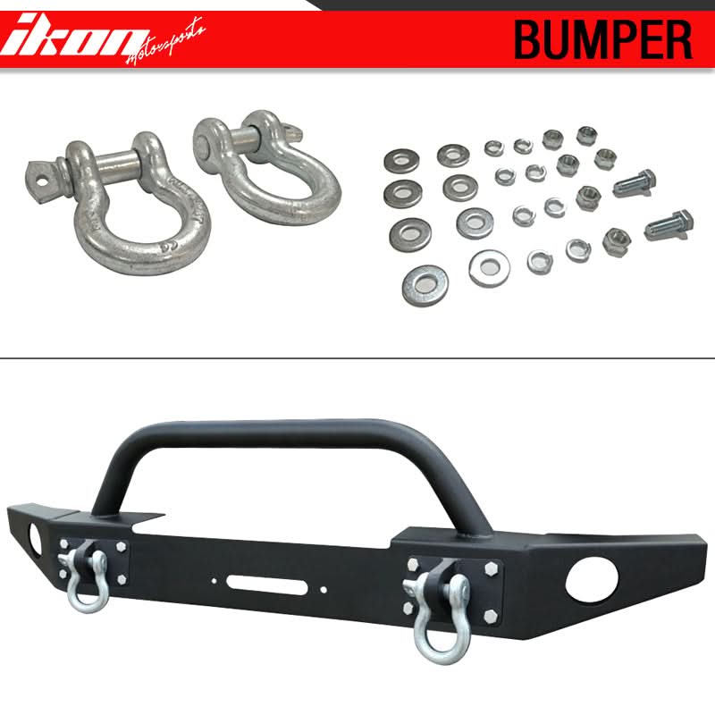 2007-2017 Jeep Wrangler JK Front Bumper Guard Winch Plate Steel - Image 2