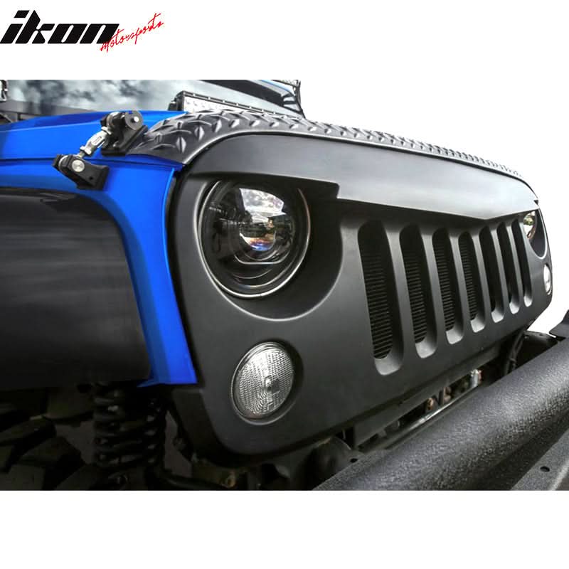 2007-2018 Jeep Wrangler JK JKU Angry Bird V1 Front Hood Grille ABS - Image 2