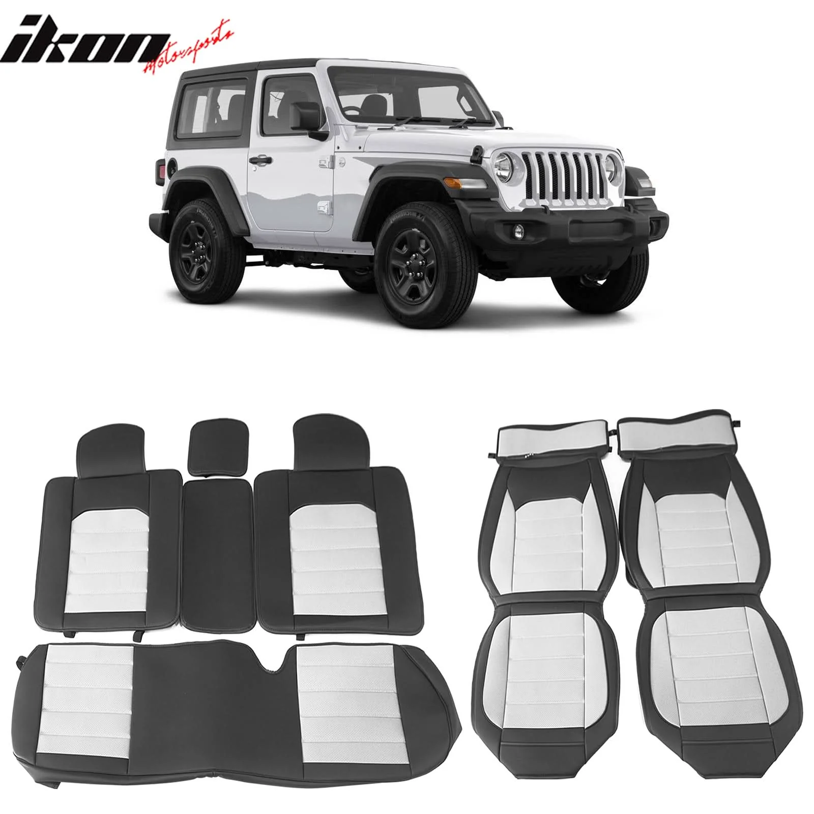 2007-2025 Jeep Wrangler JK JL Leather Car Seat Cover w/ Pocket - Image 12
