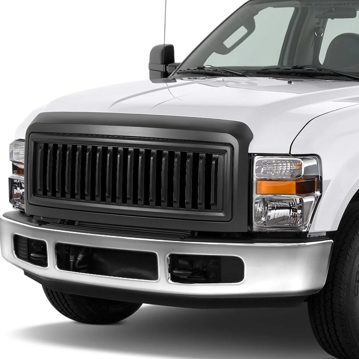 2008-2010 Ford F-250 F-350 F-450 F-550 Vertical Fence Grille Matte Black - Image 6
