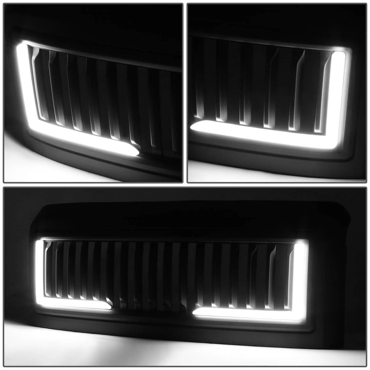 2008-2010 Ford F-250/F-350/F-450/F-550 Vertical Fence Style LED DRL Grille - Image 5