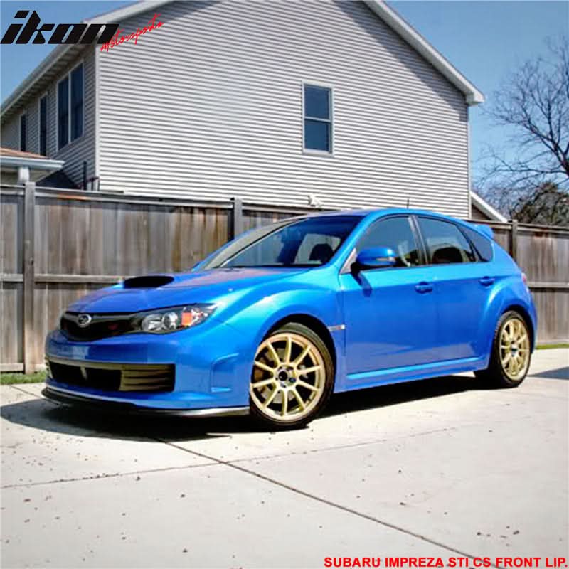 2008-2010 Subaru Impreza CS style Unpainted Black Front Bumper Lip PU - Image 3