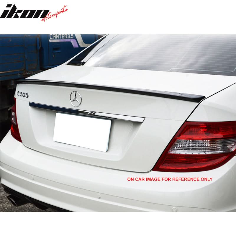 2008-2014 Benz C Class W204 Sedan Ikon Carbon Fiber Rear Trunk Spoiler - Image 10