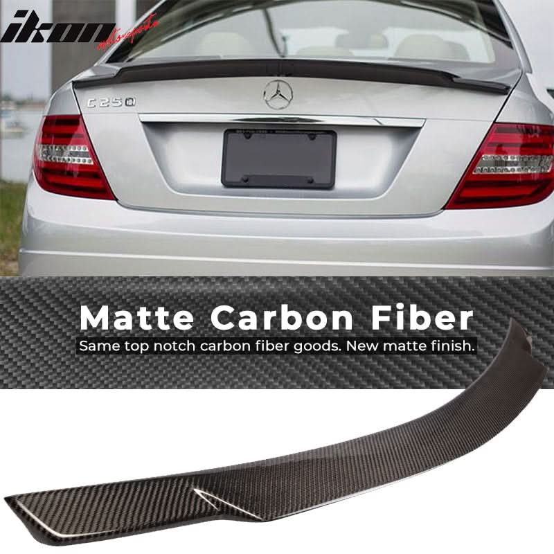 2008-2014 Benz C-Class W204 Sedan V Style Carbon Fiber Trunk Spoiler - Image 5