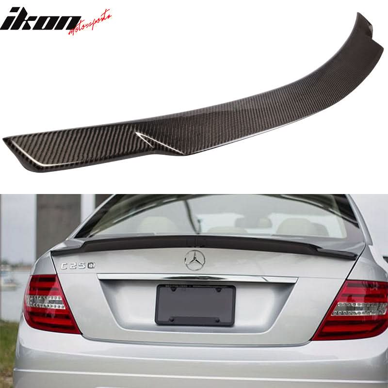 2008-2014 Benz C-Class W204 Sedan V Style Carbon Fiber Trunk Spoiler - Image 8