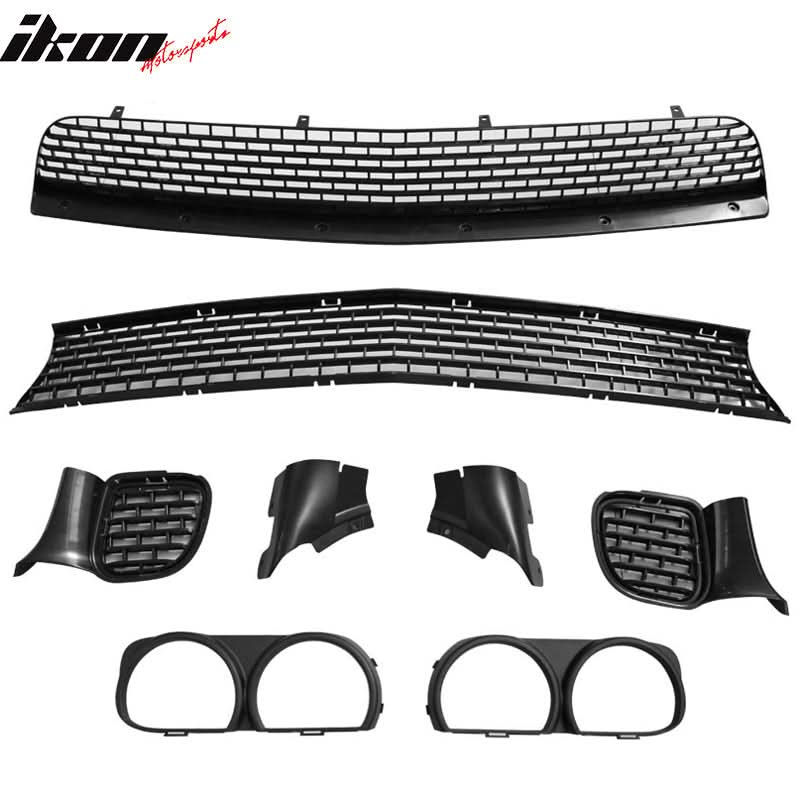 2008-2014 Challenger Front+Rear Bumper Cover+Fender Flares+V3 Diffuser - Image 9