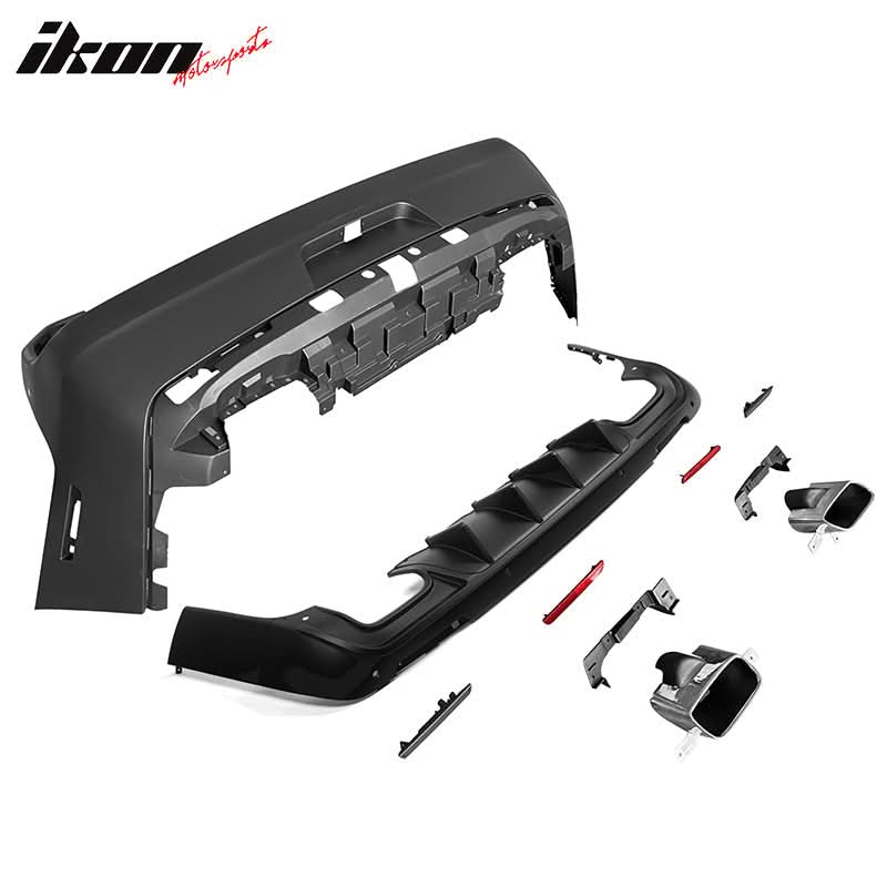 2008-2014 Dodge Challenger Front+Rear Bumper Cover+Lip+Diffuser PP - Image 8