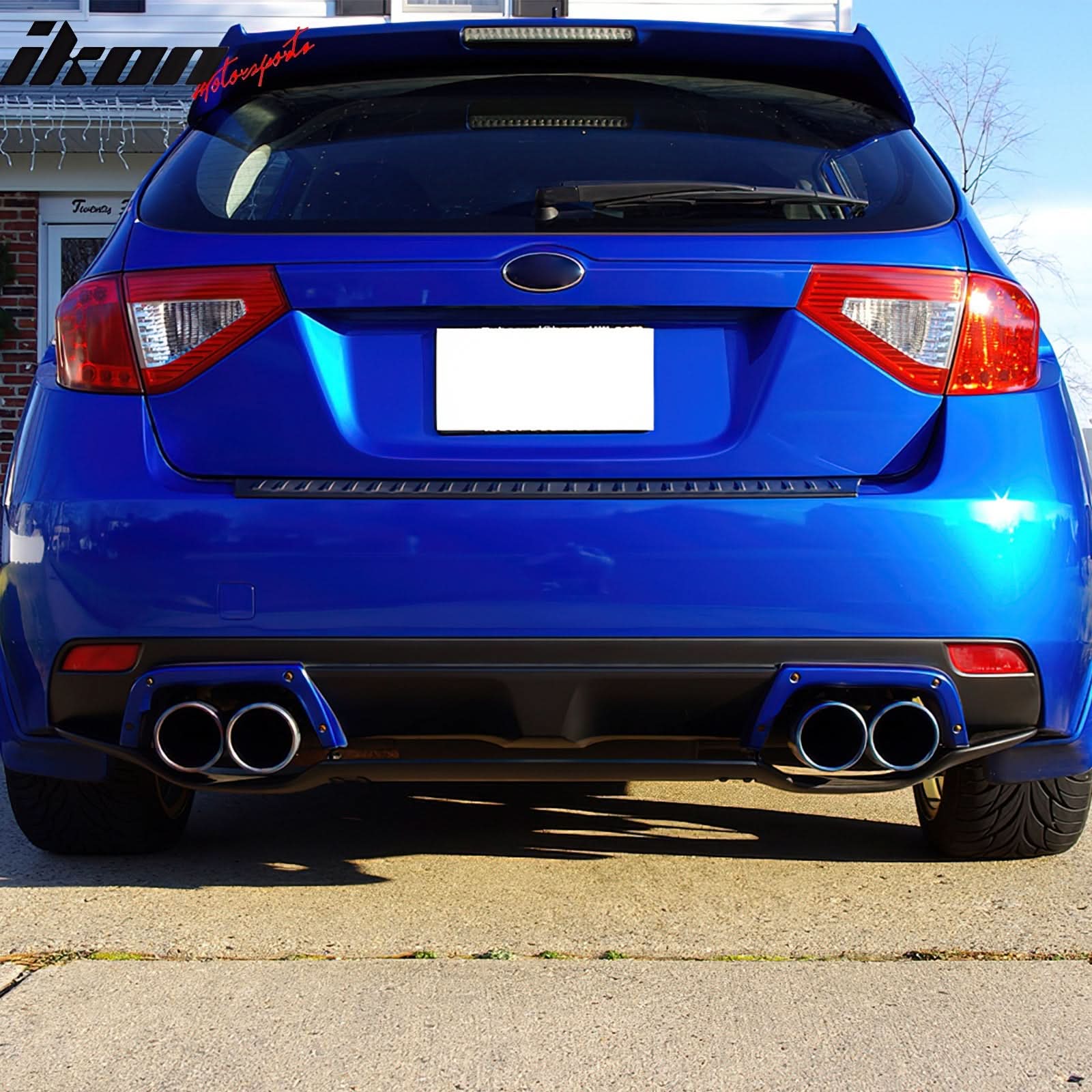 2008-2014 Subaru Impreza STI Carbon Fiber Print Rear Bumper Lip ABS - Image 2