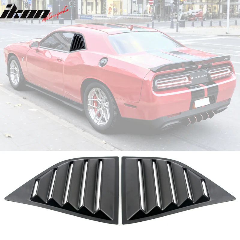 2008-2023 Dodge Challenger Unpainted Rear Side Window Louver Air Vent - Image 2