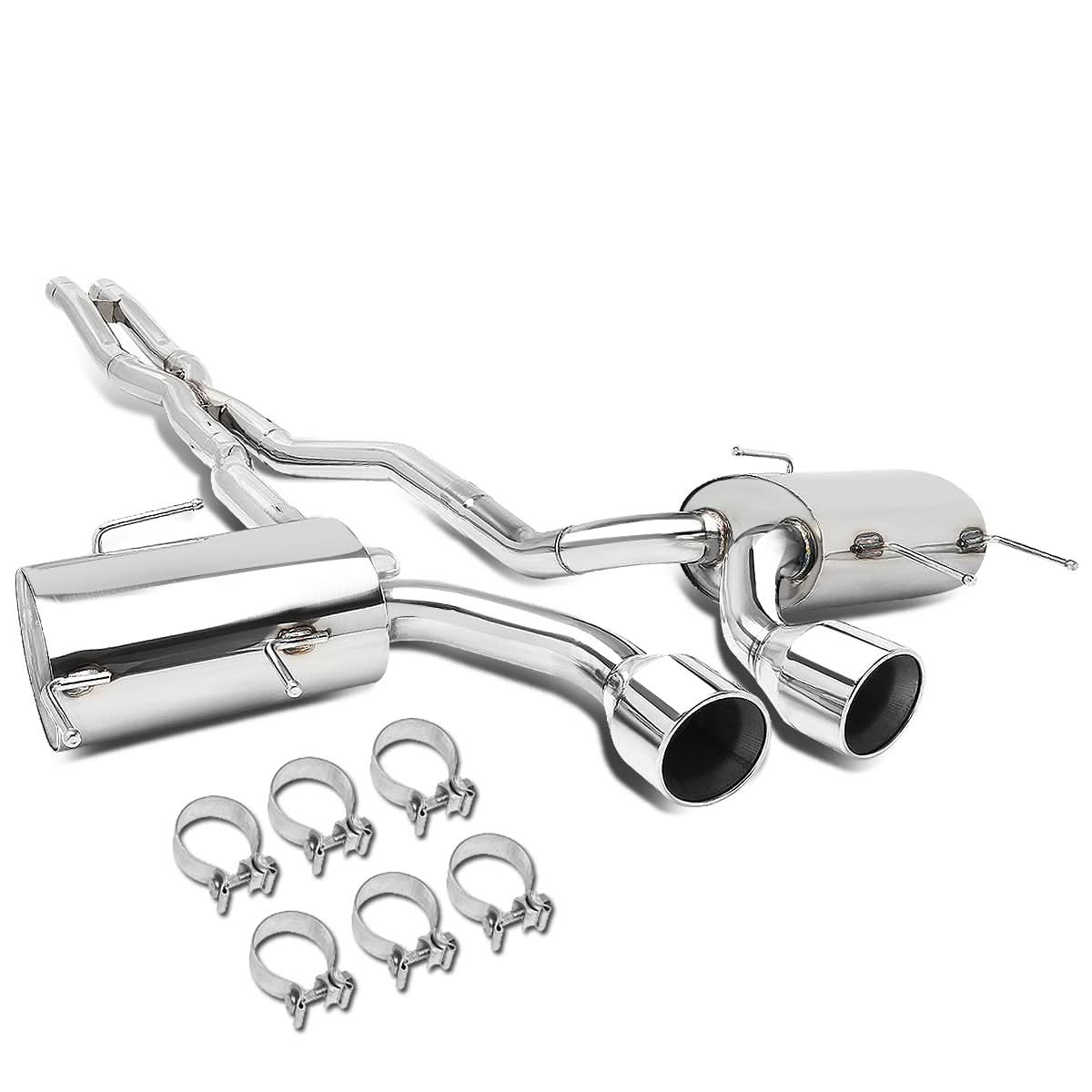 2009-2011 Cadillac CTS-V Dual Rolled Tip Catback Exhaust - Stainless Steel - Image 2
