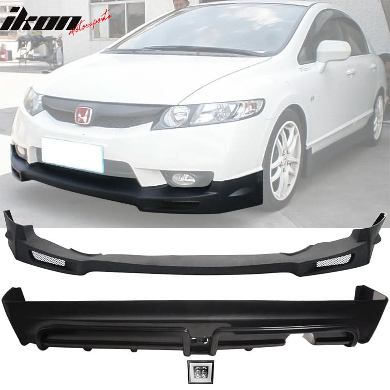 2009-2011 Honda Civic Mugen Front Rear Lip PU PP 3RD LED Brake Lamp - Image 8