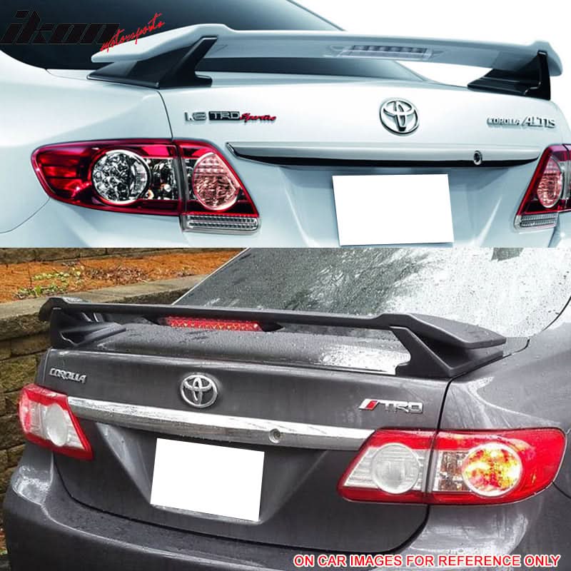 2009-2013 Corolla Sedan Sportivo Trunk Spoiler & LED Brake Light ABS - Image 2