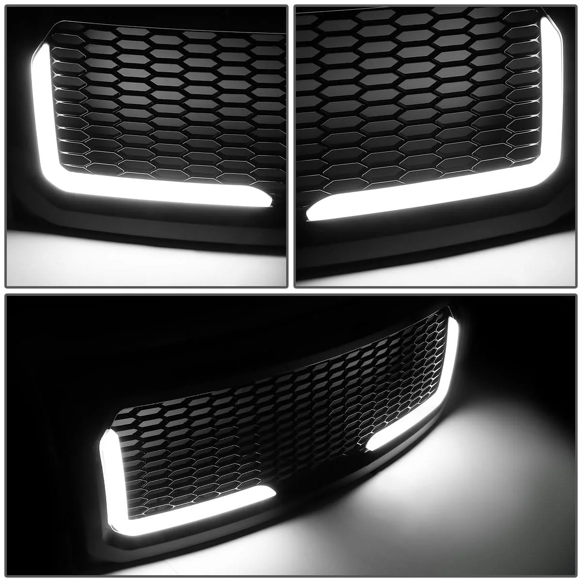 2009-2014 Ford F-150 Honeycomb Mesh Grille with LED DRL Lights - Image 4