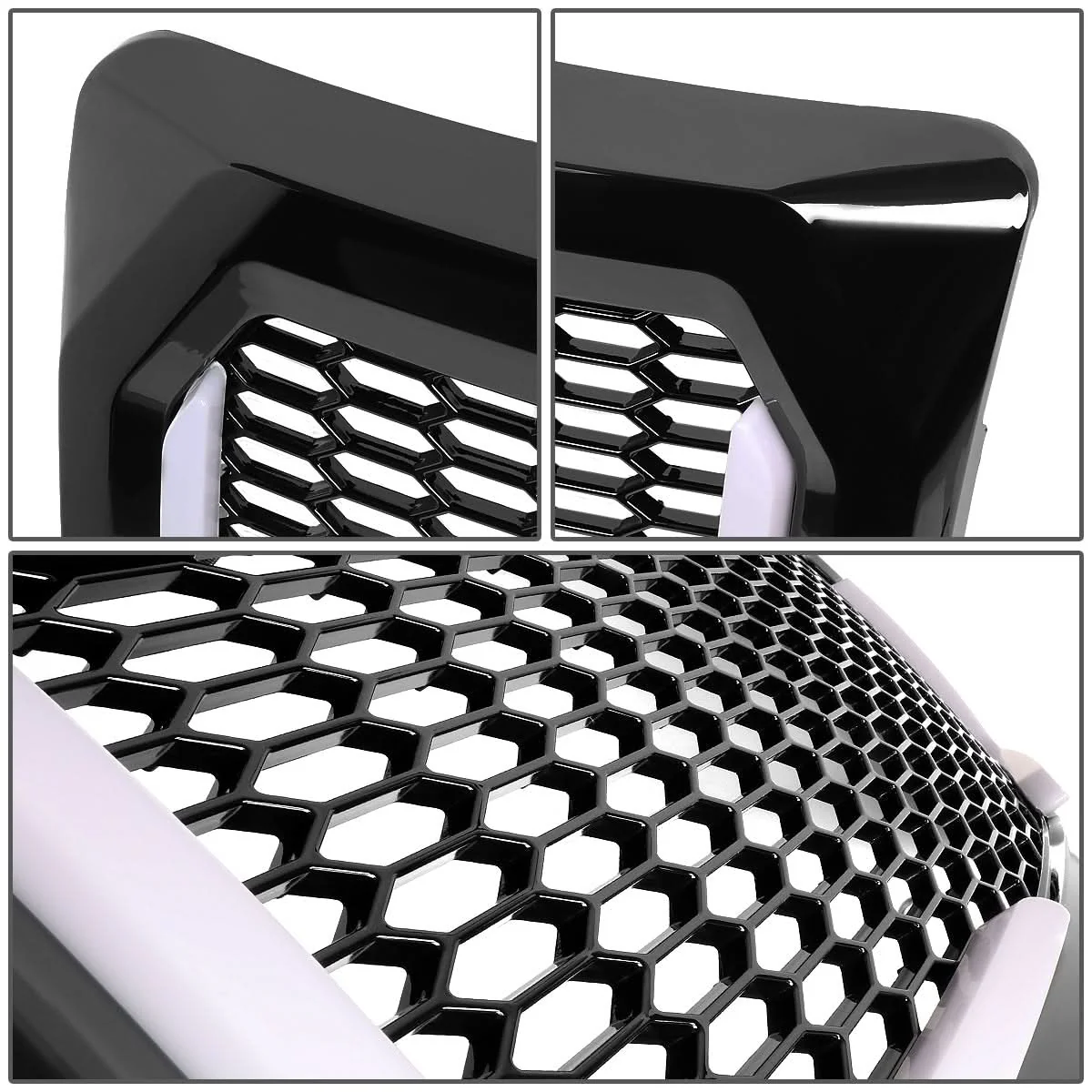 2009-2014 Ford F-150 Honeycomb Mesh Grille with LED DRL Lights - Image 6