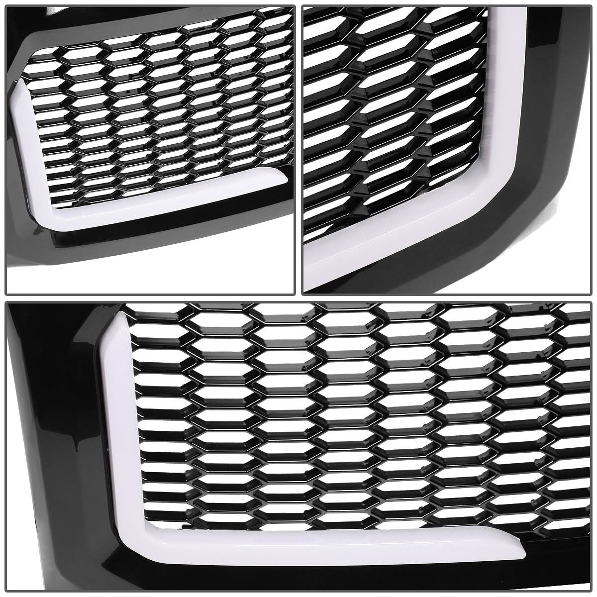 2009-2014 Ford F-150 Honeycomb Mesh Grille with LED DRL Lights - Image 7