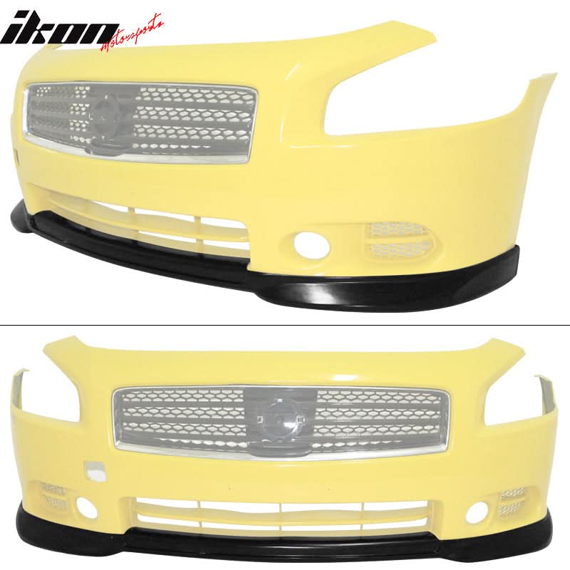 2009-2015 Nissan Maxima ST Style Unpainted Front Lip Splitter PU - Image 4
