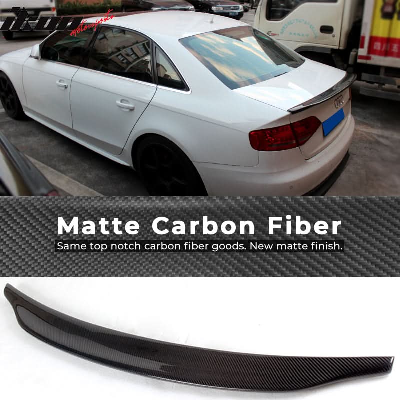 2009-2016 Audi A4 B8 Caractere Style Trunk Spoiler Carbon Fiber - Image 3