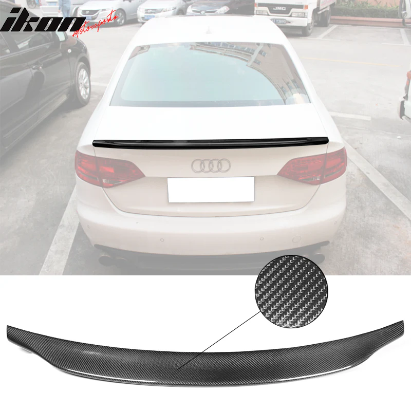 2009-2016 Audi A4 B8 Caractere Style Trunk Spoiler Carbon Fiber - Image 9