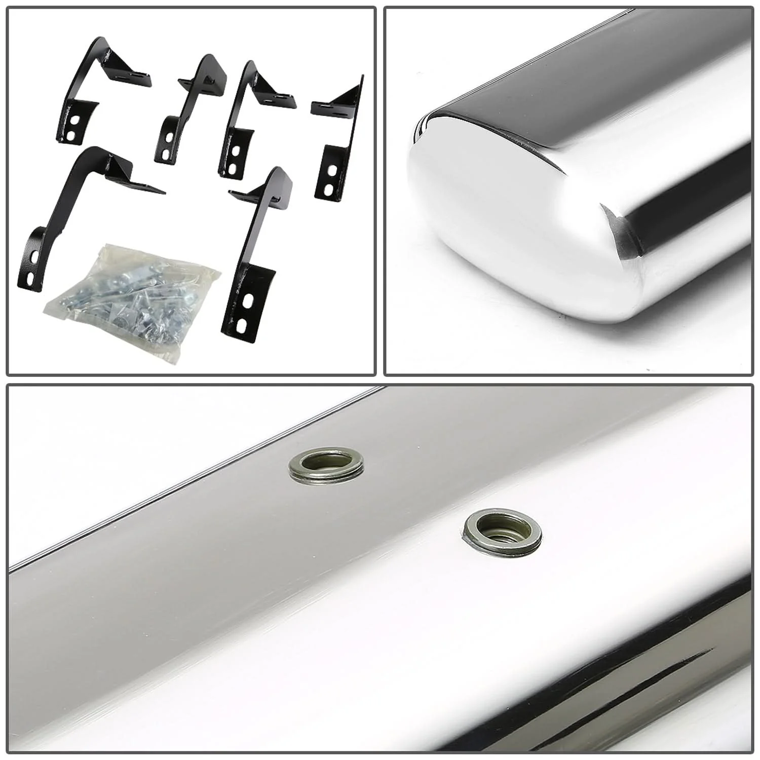 2009-2016 Dodge RAM 5" Oval Straight Nerf Bars - Quad Cab Silver - Image 5