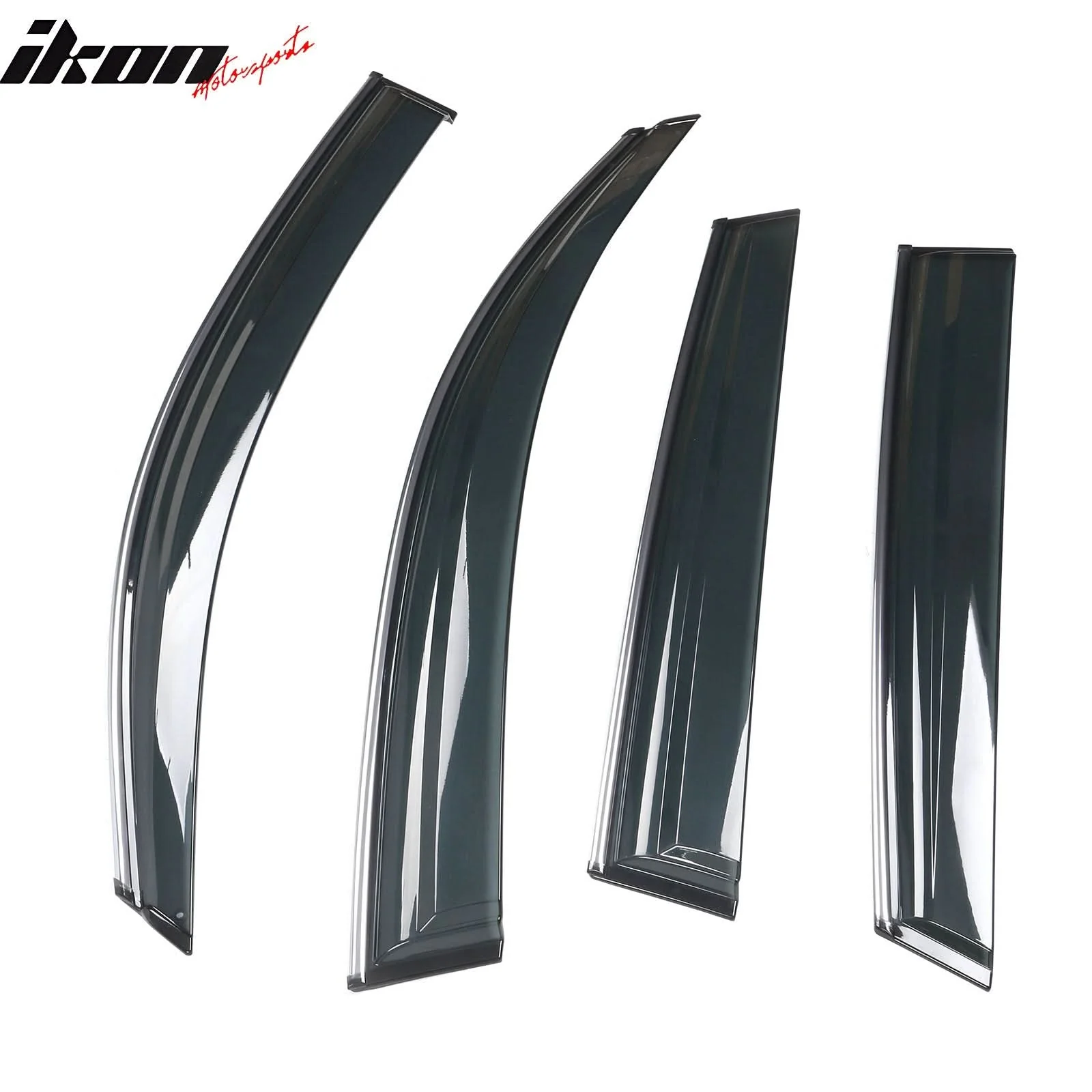 2009-2017 Audi Q5 8R Side Window Visors w/ Chrome Trim PC Injection - Image 5