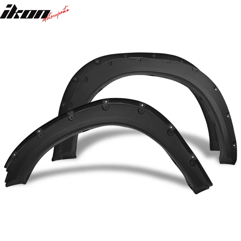 2009-2018 Dodge Ram 1500 Pocket Rivet Black Side Fender Flares PP 4PCS - Image 3