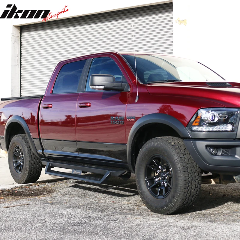 2009-2023 Dodge Ram 2500 3500 IKON V1 Black Running Boards Solid Steel - Image 2