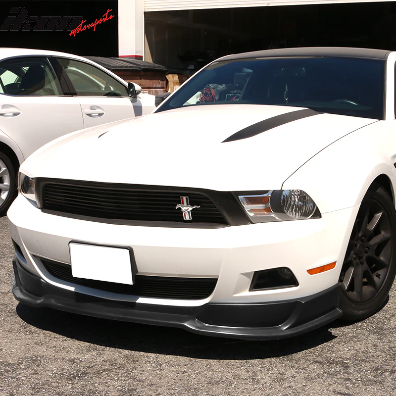 2010-2012 Ford Mustang V6 Unpainted Black Front Bumper Lip PU - Image 2