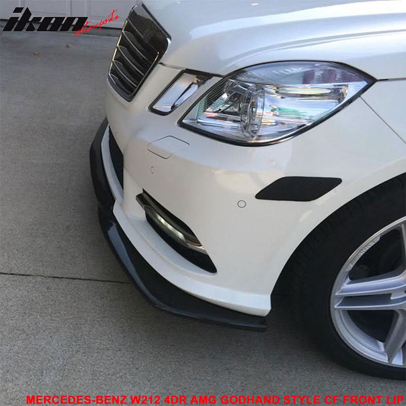 2010-2013 Benz E Class W212 4DR AMG Front Bumper Lip Carbon Fiber - Image 3