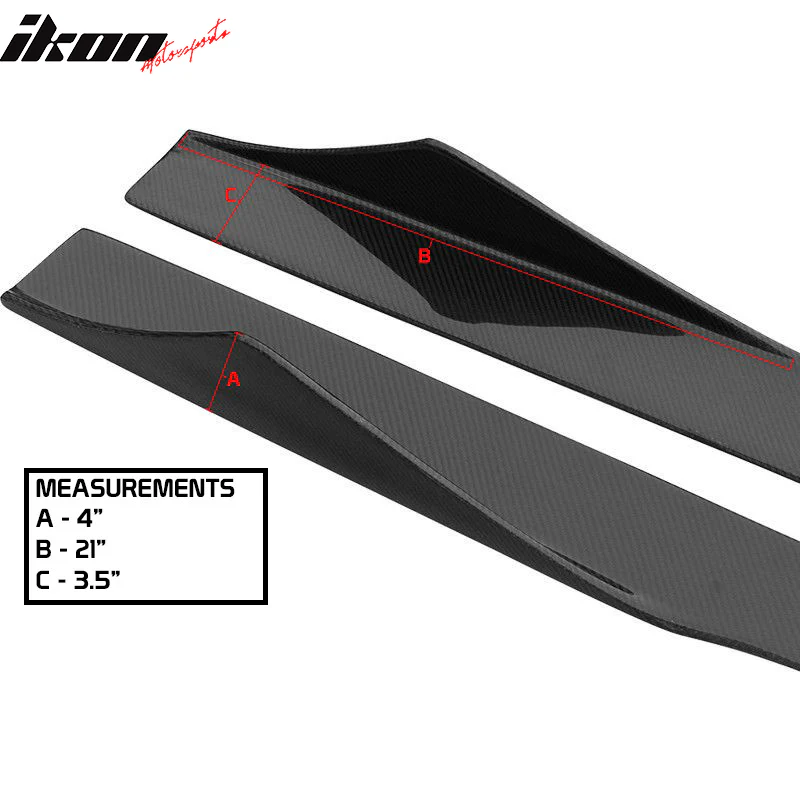 2010-2014 Ford Mustang 75 Inch Side Skirt Splitter CF Carbon Fiber - Image 5